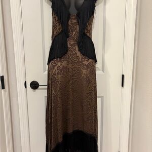Anthropologie NWT Black and Brown Women's Retro Dress